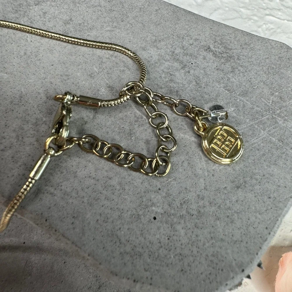 Gold Tone Geometric Bar Statement Necklace‎